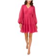 thumbnail image 1 of MSK Womens Blouson Sheer Fit & Flare Dress, mediumred, XL, 1 of 1