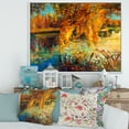 thumbnail image 2 of Designart 'Orange Autumn Forest Reflects On River' Lake House Framed Canvas Wall Art Print, 2 of 5