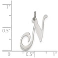 thumbnail image 3 of FB Jewels Sterling Silver Rhodium-plated Medium Fancy Script Initial N Charm, 3 of 4