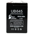 thumbnail image 2 of Compatible Ladd Steritak Nter CRANIAL PRESSURE MO Battery - Replacement UB645 Universal Sealed Lead Acid Battery (6V, 4.5Ah, 4500mAh, F1 Terminal, AGM, SLA) - Includes TWO F1 to F2 Terminal Adapters, 2 of 8