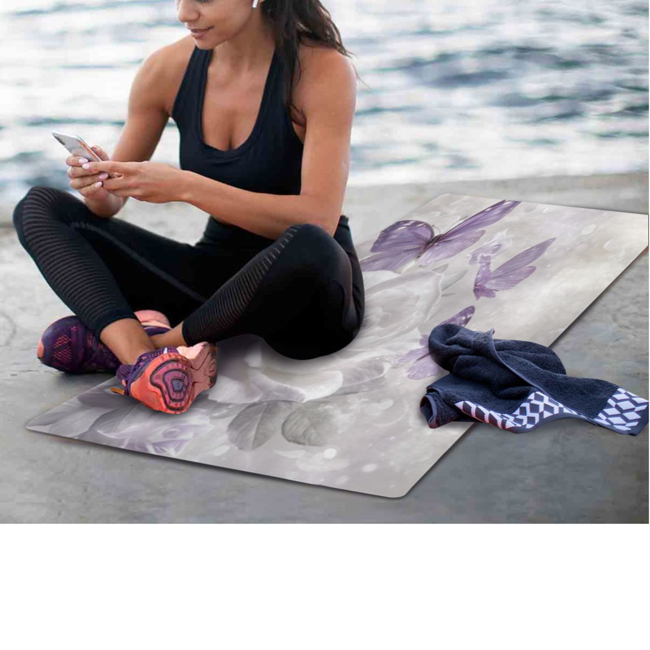 BZSMCE Yoga Mat Women Fitness Mat Lavender Dream Pattern