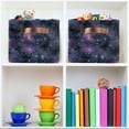 thumbnail image 6 of Yayeee Canvas Storage Basket with Handles for Shelves Fabric Bins Closet Organizer, Purple Sky Pattern, 6 of 8