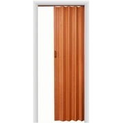 AUCHI  48 Wide x 80 Inches Tall Oakmont Interior Accordion Folding Door with Track and Installation Hardware, Pecan