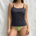 thumbnail image 2 of Women's Adjustable Strap Camisole Tank Top with Built-in Padded Bra, One Size Silky Stretch Sleeveless Cami, Seamless Daily Layering Home Lounge Top for Women 40-70kg, 2 of 7