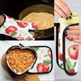 thumbnail image 5 of Yayeee Oven Mitts and Pot Holder Set of 4 Heat Resistant Kitchen Gloves Baking Hot Pad, White Apple Pattern, 5 of 5