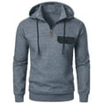 thumbnail image 4 of FRSASU Men Half Zip Hoodie Fleece Lightweight Mens Half Zip Pullover Long Sleeve Hooded Sweatshirt with Pockets Dark Gray, 4 of 6