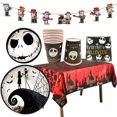 thumbnail image 2 of Vajilla desechable para Halloween, plato de papel con diseño de calavera y fantasma, taza, servilleta, mantel, decoración de fiesta, 2 of 4