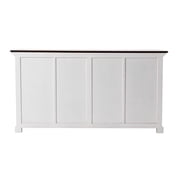 NovaSolo Halifax Accent Mahogany Wood Buffet with 4 Basket Set in White