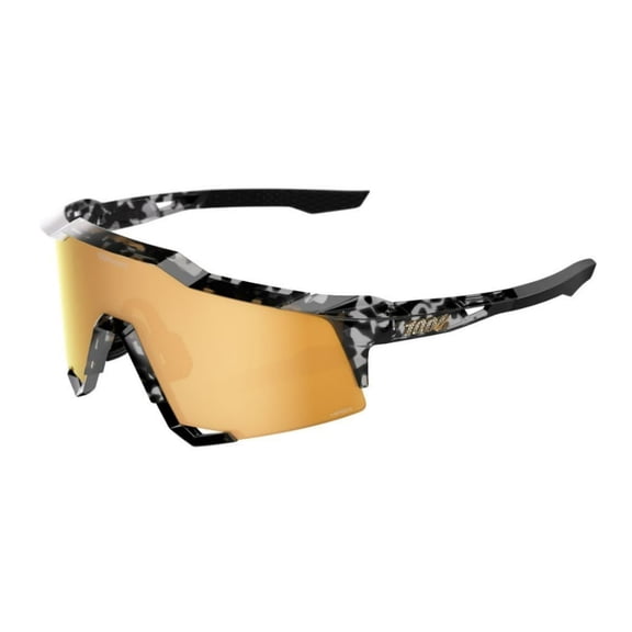 100 Percent Speedcraft Money Mike 3 Sunglasses with HiPER 24K Gold Mirror Lenses and Lightweight TR90 Frame (Polished Black Tortoise)