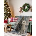 thumbnail image 2 of Winter Christmas Flannel Blanket for Bed,Travel and Camping, Tree Polar Bear Snowy Scene Super Soft Cozy Blanket for All Seasons 60"x80", 2 of 6