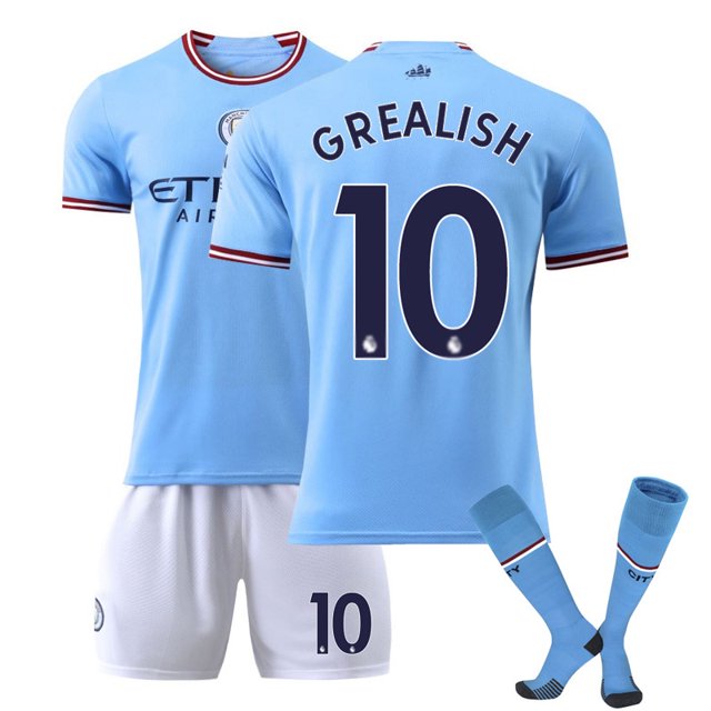 Traje número 10 del uniforme de fútbol local del Manchester City de la Copa del Mundo 22-23
