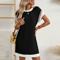 thumbnail image 6 of CHGBMOK Plus Size Dresses for Women Casual Splicing Summer Short Sleeve Pocket Round-Neck Dress Sizes S-2XL, 6 of 7