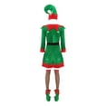 thumbnail image 2 of TiaoBug Womens 6Pcs Christmas Elf Santa Helper Costume Full Set Adult Xmas Holiday Party Cosplay Outfits Green-A XL, 2 of 8