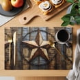 thumbnail image 2 of Vintage Rustic Dark Brown Wood Grain Placemats Set of 2, Independence Day Non-Slip Place Mats Washable Table Mats for Kitchen Dining Table Decorations Indoor/Outdoor, 2 of 9