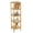 Wood color, variant on Huisuilinss Bamboo Shelf,Bamboo Storage Shelf,5-Tier Corner Shelf,Narrow Shelving Unit,Tall Bookcase,Storage Rack Display Shelf For Entryway Bathroom Living Room Balcony Kitchen