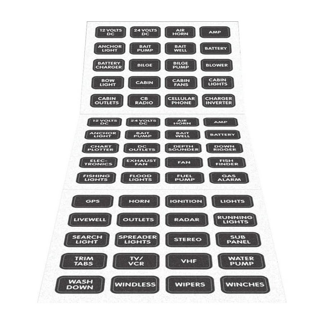 Set de etiquetas Blue Sea Systems 8214 Black 60 para DC