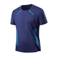 thumbnail image 4 of Men's Cooling Running Shirts Anti Odor Moisture Wicking Breathable Workout Athletic Short Sleeve Lightweight Gym Tee Big and Tall Size XL-5XL Dark Blue, 4 of 5