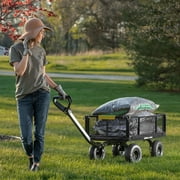 Gorilla Carts Towable Steel Utility Cart - 900 lb Capacity - Black