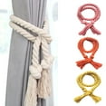 thumbnail image 3 of Huepoe 2Pcs Thick Cotton Flax Curtain Tiebacks - 85cm Tassel Ropes for Window, Balcony, Living Room, Hotel, Farmhouse Decor, Durable Curtain Holder Accessories, 3 of 8
