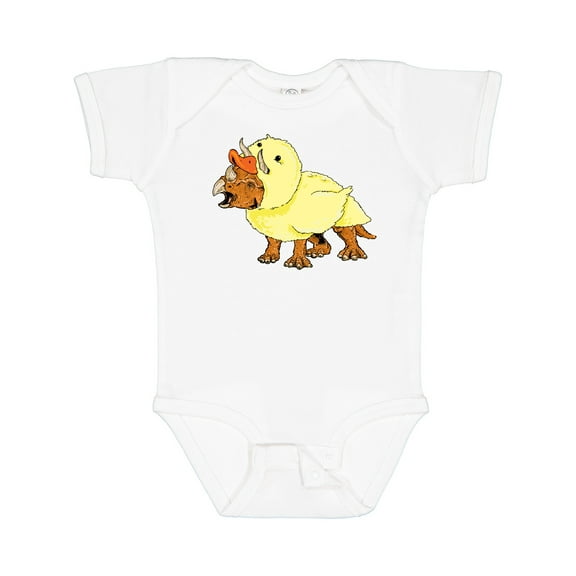 Inktastic Easter Duck Triceratops Boys or Girls Baby Bodysuit