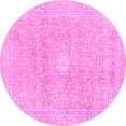thumbnail image 1 of Ahgly Company Indoor Round Abstract Pink Modern Area Rugs, 7' Round, 1 of 4