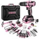 thumbnail image 1 of Juego de herramientas: taladro eléctrico inalámbrico de 20 V DEKOPRO Pink DKMT186-GP, 1 of 7