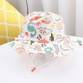 thumbnail image 3 of LNMQLPDBS Baby Boys Girls Sun Visor Hats Toddler Cartoon Printed Sun Protection Hat Infant Sun Hats Kids Summer Beach Adjustable Bucket Hat with Chin Strap Spring Autumn Outdoor Shade Hat ﻿, 3 of 3
