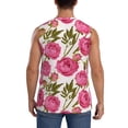 thumbnail image 4 of Lsque Rose Flowers Print Men's Cotton Blend Sleeveless Muscle Shirts (S-3XL)- Moisture Wicking, Odor Protection, UPF 30+,Large, 4 of 8