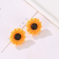 thumbnail image 4 of RYRDWP Flower Sun Sunflower Yellow Big Flower Exaggerated Earrings, 4 of 6