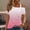 Pink, variant on ALLLIST Women's Tops Black Short Sleeve Gradient Button Boatneck T-Shirts Spring Blouse L