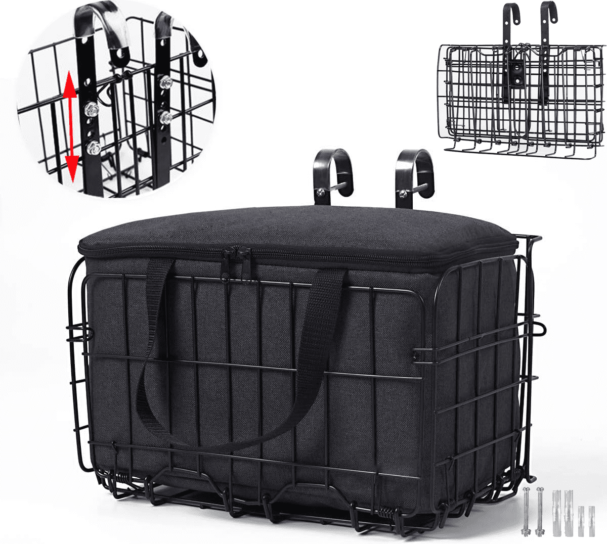Bell Tote 510 Folding Metal Handlebar Basket, Large Storage