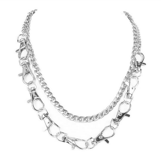 Collier Ras-du-Cou à Double Couche pour Femmes, Mode Punk, Chaîne Épaisse, Collier Hip-Hop