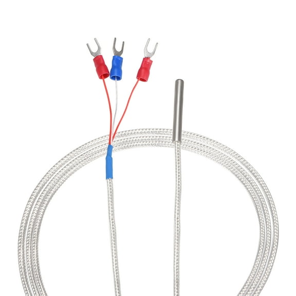 PT100 RTD Temperature Sensor Probe 3 Wire Cable Thermocouple Stainless Steel 300cm(9.8ft) (Temperature Rang: -20~420°C)