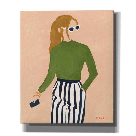 Epic Graffiti 'Green Mockneck' by Megan Galante, Giclee Canvas Wall Art, 20"x24"