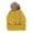 Mustard Yellow, variant on Cable Knit Lined Winter Beanie with Synthetic Fur Pom (Women)