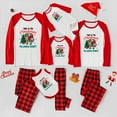 thumbnail image 2 of Family Matching Christmas Pajamas with Red Plaid Pants and Festive Christmas Design, Sizes NB to 6XL with Pet Outfit, 2 of 7