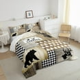 thumbnail image 5 of jejeloiu Safari Bear Moose Bedding Comforter Set,Jungle Wildlife Twin Comforter Sets,Old Barn Door Bedding Set For Boys Kids,Microfiber Bedroom Decoration Reversible,2pcs, 5 of 7
