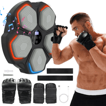 Dongyi Smart Bluetooth Boxing Trainer with LED Targets-Interactive Wall Mount Punching Machine for Home Gym,Music Sync,8 Modes&7 Speeds,Includes Adult/Kid Gloves&4000mAh Battery