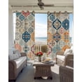 thumbnail image 4 of Boho Morocco Blackout Curtains 39 Inches Long for Bedroom, Retro Farmhouse Ethnic Neutral Aesthetic Thermal Insulated Room Darkening Black Out Window Curtain Panels Grommet Drapes for Living Room, 4 of 8