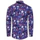 thumbnail image 1 of Camisas con botones para hombre con estampado 3D blusas de manga larga a la moda blusas para fiestas navideñas ropa de calle para parejas de Año Nuevo, 1 of 6