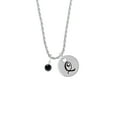 thumbnail image 2 of Delight Jewelry Crystal Black Channel Drop Silvertone Script Initial Disc - Q - Charm Necklace, 20"+3", 2 of 4