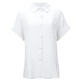thumbnail image 6 of Alun Womens Texture Lightweight Breathable Tops Button down Dress Shirts Casual Short Sleeve Collared Summer Work Blouse with Pocket Soft Comfort for Daily Wear 1-White XL, 6 of 6