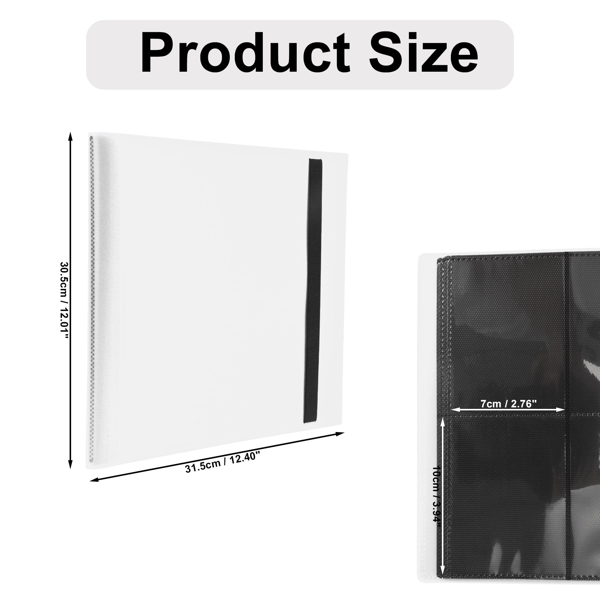Unique Bargains 12 Pockets Card Binder with 480 Sleeves Trading Card Collector Album Holder White