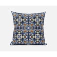 thumbnail image 2 of Amrita Sen CAPL532FSDS-ZP-18x18 Clover Leaf Floral Suede Zippered Pillow with Insert Blue Orange, 2 of 3