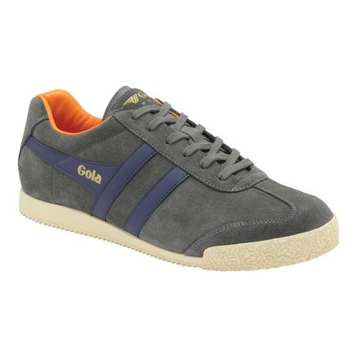 Gola Harrier Suede Graphite Navy Orange Mens Lace Up Sneakers - Walmart.com