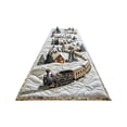 thumbnail image 2 of Christmas Train Polyester Quilted Table Runner, Winter Holiday Cabin Village Print for Dining Table, Buffet, Mantle, Farmhouse Seasonal Tabletop Decor, 2 of 9