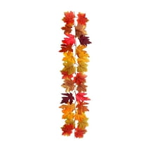 Fake Fall Maple Leaves Garland for Mantle Artificial Autumn Foliage Garland Fall Decor for Home Wedding Halloween Fireplace Party Hanging Vine Garland 3.3ft