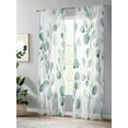 thumbnail image 4 of Watercolor Plant Sheer Curtains 2 Panels Set Green Eucalyptus Leaf Farm Lihgt Filtering Rod Pocket Voile Drape, Semi Sheer Window Curtains for Bedroom Living Room, 52"x96", 4 of 5