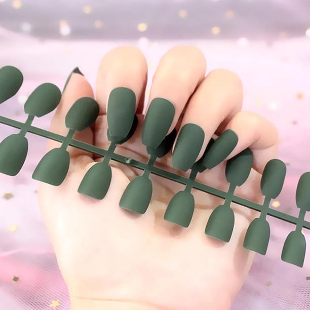 Uñas postizas, uñas postizas, regalos para mujeres, uñas largas mate carnosas, 24 parches para uñas postizas, parche para uñas postizas, pegatinas para uñas