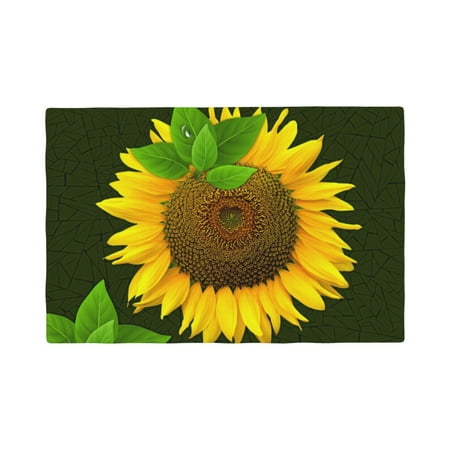 

Table Placemats Set of 4 - Sunflower3 12x18 In Faux Linen Double Heat Resistant Place Mats Cloth Indoor/Outdoor Placemats Washable Table Mats for Dining Kitchen Party